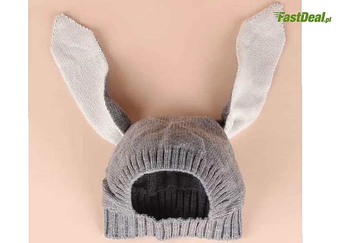 Zimowy króliczek! Zabawna czapka z uszami dla najmłodszych, w dwóch kolorach do wyboru!