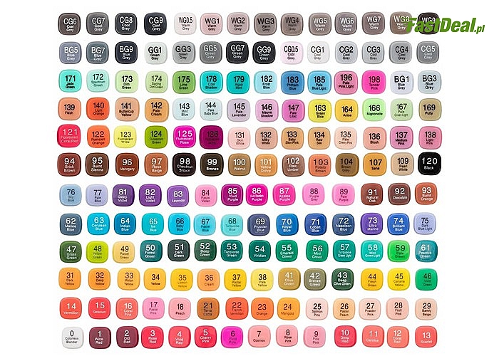 Touch sketch pro wustronne markery w intensywnych kolorach zestaw 168 sztuk