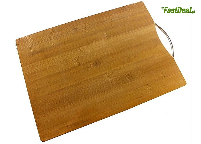 Dwustronna deska do krojenia z ekologicznego drewna bambusowego z solidnym uchwytem