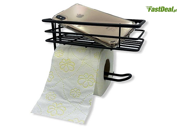 Praktyczny wieszak na ręczniki papierowe z półką na przyprawy, akcesoria kuchenne lub inne drobiazgi