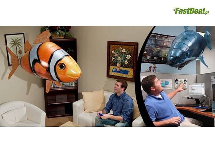 47 zł zamiast 140 zł za ZDALNIE STEROWANĄ, LATAJĄCĄ RYBĘ NEMO lub REKINA – IDEALNA NA PREZENT!