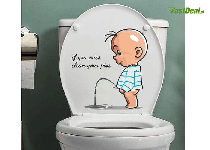 Kreatywne rozwiązanie w Twojej toalecie! Zabawna naklejka na WC.