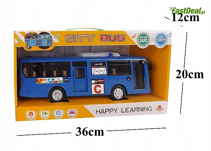 Autobus CITY BUS EXPRESS z otwieranymi drzwiami! Świetna zabawka dla dzieci!