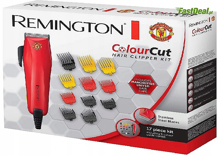 Remington Colour Cut Manchester United z 9 końcówkami, wybierz kolor, którego potrzebujesz, aby stworzyć pożądany styl