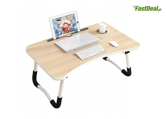 Praktyczny stolik składany ułatwi korzystanie  z laptopa w dowolnym miejscu