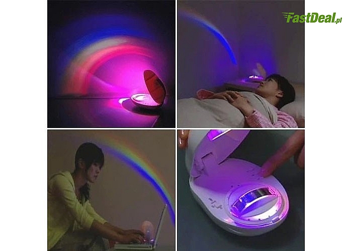 Projektor tęczy nastraja i zapewnia fenomenalny efekt wizualny w sypialni zarówno dziecka jak i dorosłej osoby
