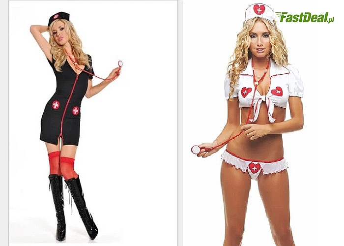 Wylecz swojego prywatnego pacjenta! Erotyczny strój pielęgniarki w dwóch rozmiarach!