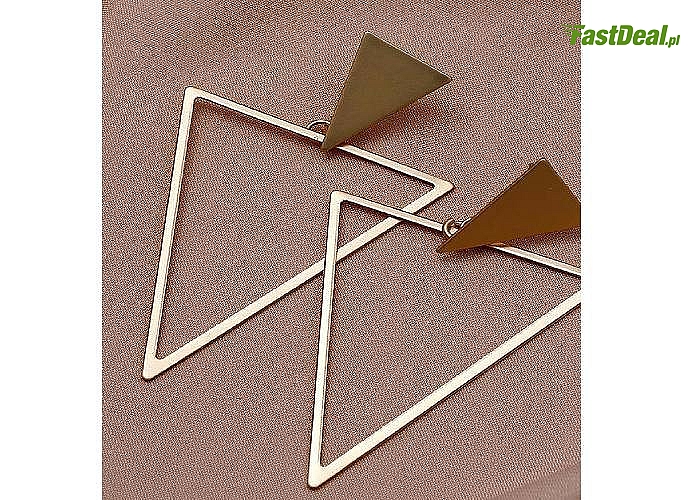 Nowoczesne długie kolczyki trójkąty dla miłośniczek geometrycznej formy
