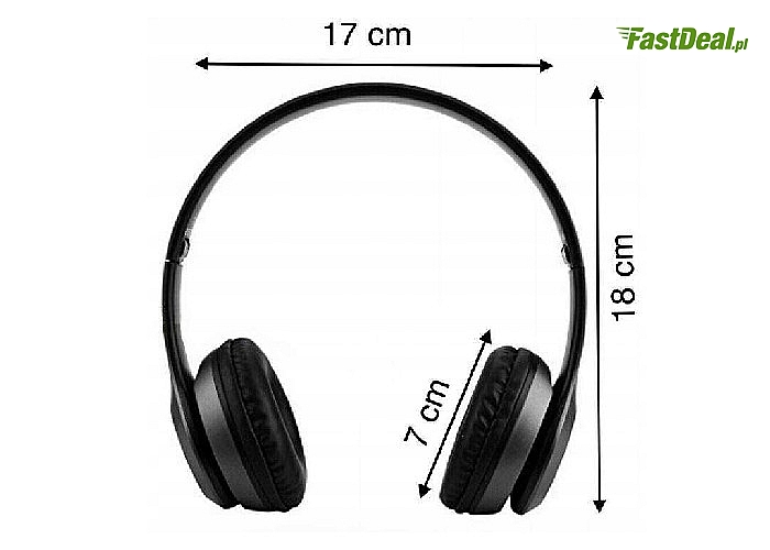 Nauszne słuchawki bezprzewodowe! Składane, z wbudowanym mikrofonem!