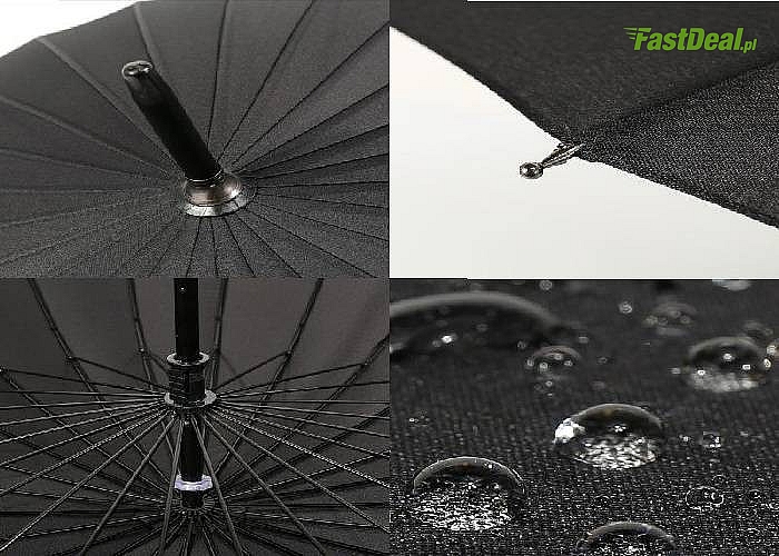 Stylowy duży parasol skutecznie ochroni Cię przed deszczem