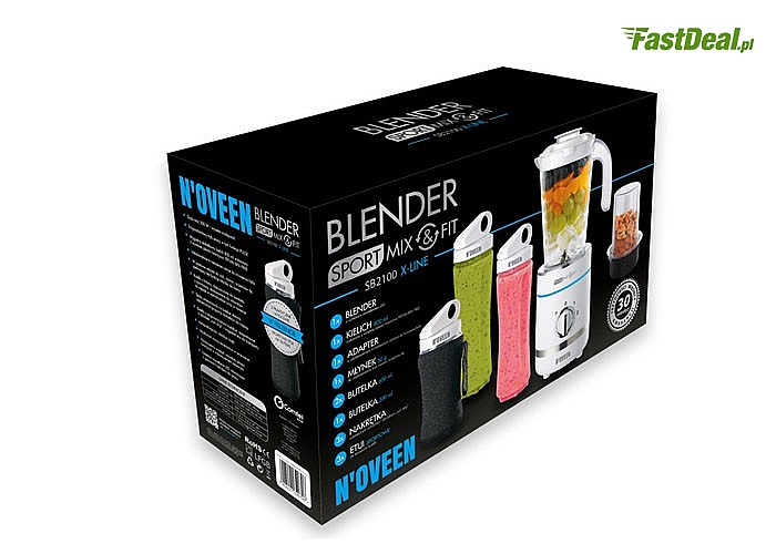 Blender Sport Mix & Fit SB2100 X-LINE to idealny produkt dla ludzi aktywnych i ceniących zdrowy styl życia