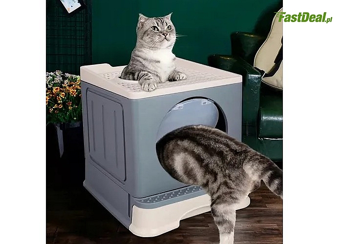 Doskonała toaleta dla każdego kota! Kuweta z szufladą i łopatką w komplecie