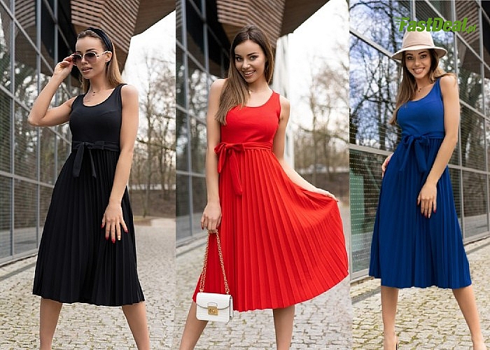 Przepiękna plisowana sukienka w trzech kolorach do wyboru!
