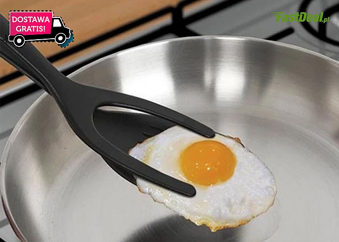 Szczypce kuchenne idealne narzędzie do przerzucania jajek sadzonych, omletów, naleśników czy delikatnej ryby