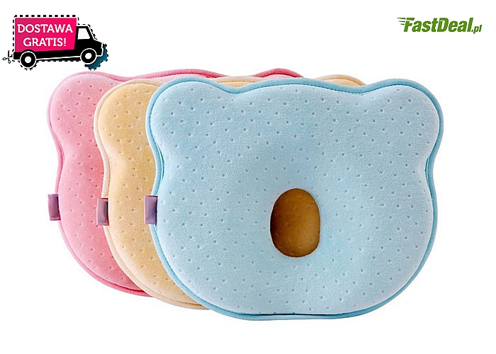 Wyprofilowana poduszka ortopedyczna dla niemowląt. Różne kolory do wyboru