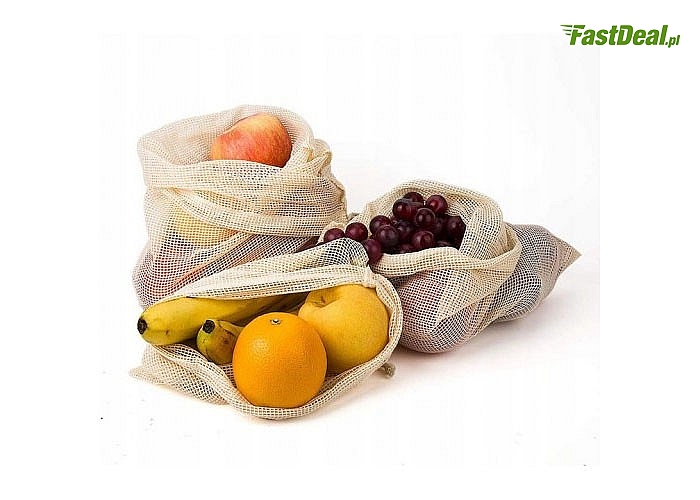 Zadbaj o środowisko! 3 eko torebki na zakupy oraz siatka w zestawie!
