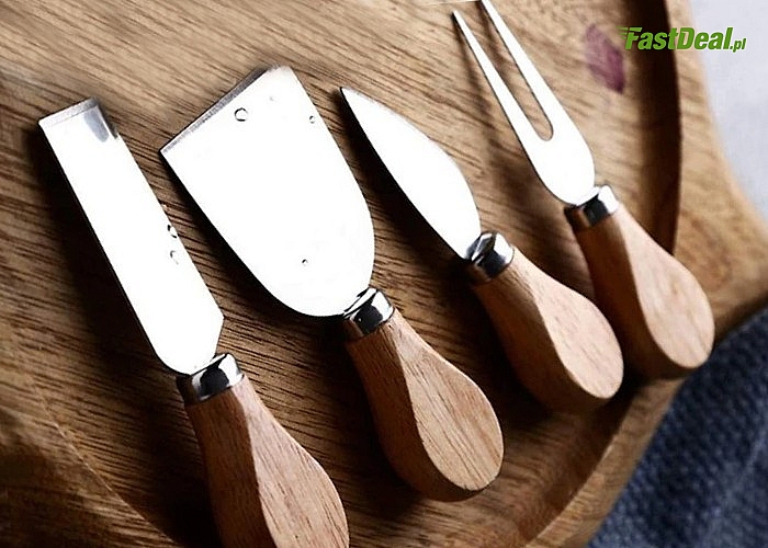 Zestaw eleganckich noży do sera. Połączenie drewna i stali nierdzewnej do każdej kuchni!