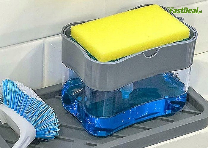 Pompka dozująca płyn i gąbka sprawią, że mycie naczyń stanie się szybsze i łatwiejsze