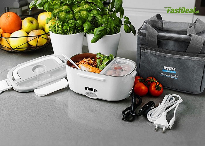 Elektryczny Lunch Box Noveen z torbą termiczną sprawdzi się w domu, biurze i podróży