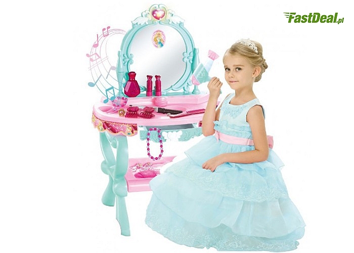Śliczna dziecięca toaletka w dziewczęcej kolorystyce to idealna propozycja na prezent.
