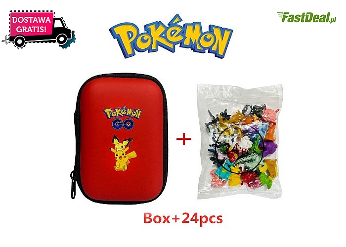 Dla fanów pokemonów! Zestaw 24 figurek w etui.