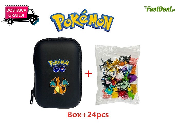 Dla fanów pokemonów! Zestaw 24 figurek w etui.