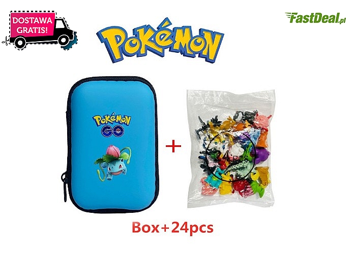 Dla fanów pokemonów! Zestaw 24 figurek w etui.