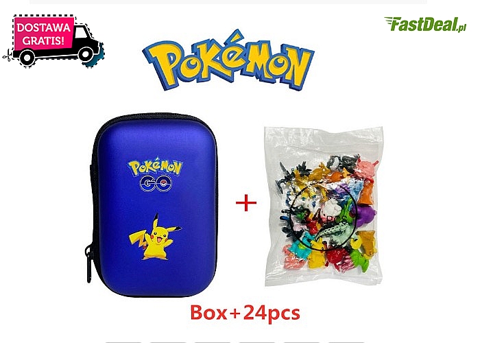 Dla fanów pokemonów! Zestaw 24 figurek w etui.