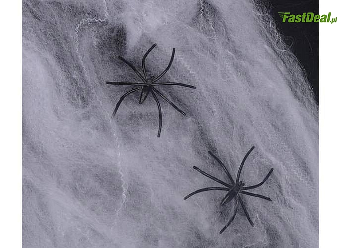 Pajęczyna z pająkami mroczna dekoracja na Halloween