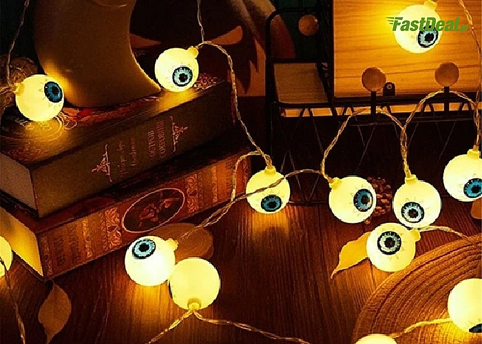 Lampki na łańcuchu- gałki oczne! Idealne na Halloween!