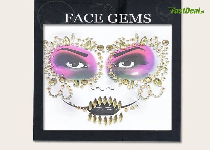 Nietuzinkowe dekoracyjne kryształki na twarz będą pięknym dodatkiem do kostiumu na karnawał lub Halloween