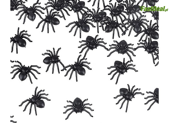 Czarne, drobne pająki do dekoracji mieszkania i ogrodu!