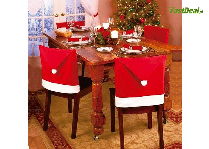 Świątecznie przy stole! Mikołajowe pokrowce na krzesła.