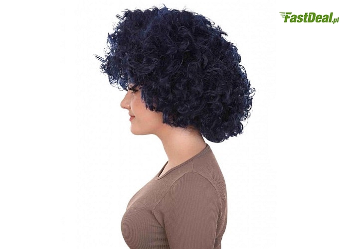 Zabawna peruka imitująca włosy afro mocowana na elastycznej siatce
