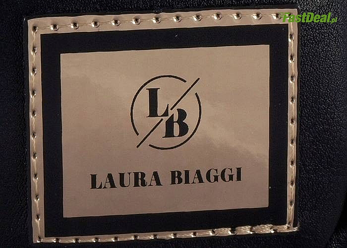 Torebka listonoszka ze skóry ekologicznej Laura Biaggi w kolorze czarnym