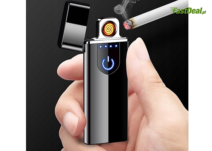 Elektryczna zapalniczka plazmowa ładowana na USB, zapalana dotykowo.