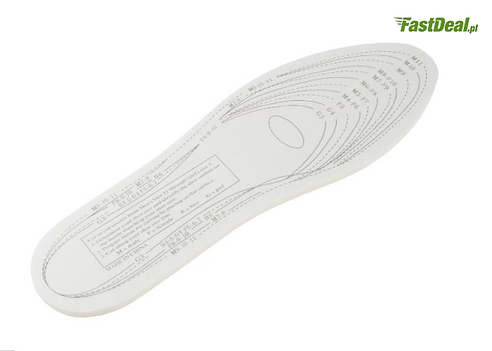 Wkładki do butów z pamięcią kształtu- wykonane z najwyższej jakości pianki przepuszczającej powietrze.