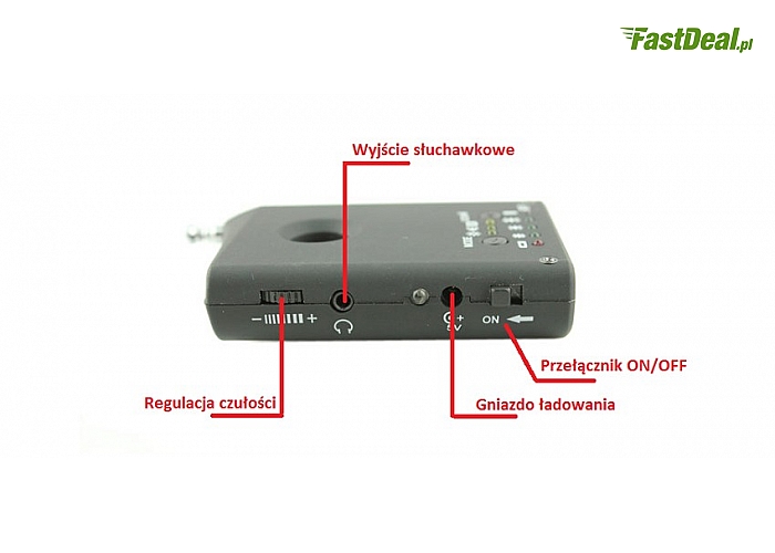 Uniwersalny detektor podsłuchów, kamer, lokalizatorów GPS, pluskiew i innych urządzeń szpiegowskich.