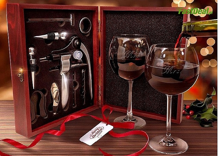 Idealny na każdą okazję! Zestaw do wina w eleganckim pudełku!