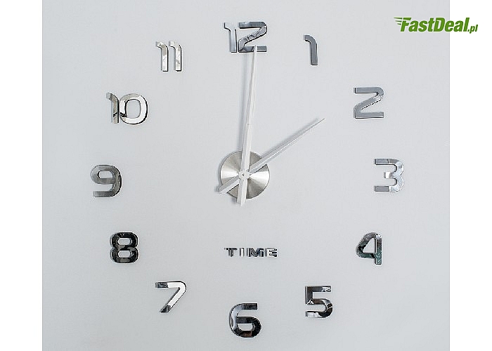 Nowoczesny duży zegar ścienny! Wskazówki godziny i minuty wykonane z metalu! Cyfry dające efekt 3D!