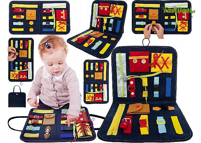 Miękka tablica sensoryczna Montessori! Idealna dla maluchów!