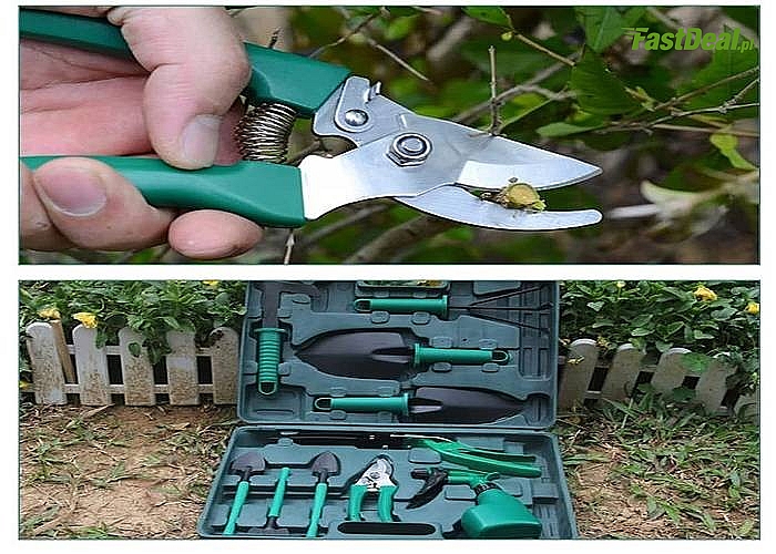 Zestaw narzędzi do ogrodu w praktycznej walizce dla każdego miłośnika roślin