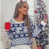 Sweter damski świąteczny kolor niebieski
